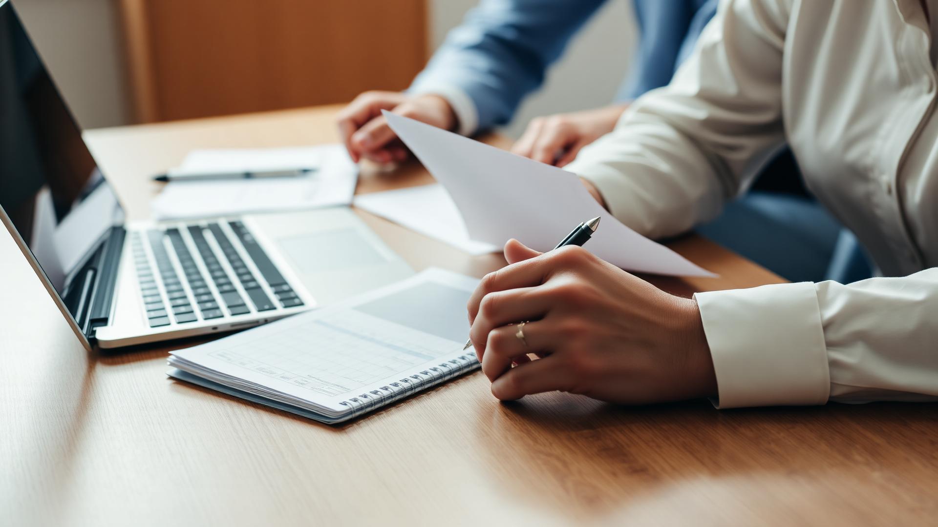 Insurance agent reviewing a policy with a client